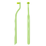 Toothbrush for braces, implants and dentures, Green